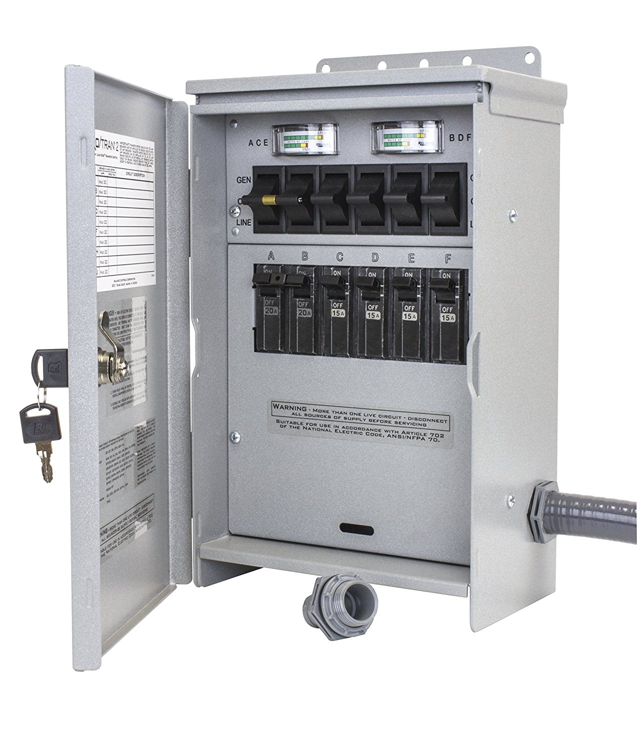 Transfer Switch 30 Amp 6-Circuit Manual